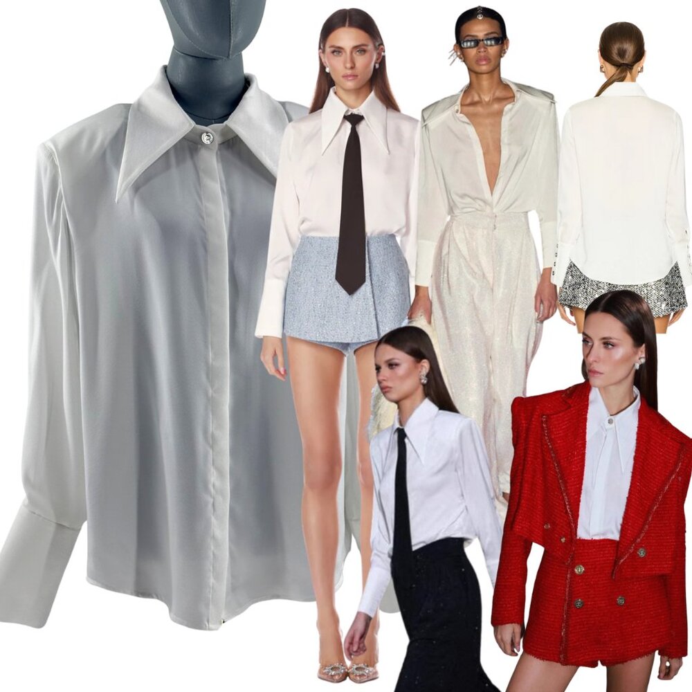 🆕 BRONX & BANCO 🧿 NWOT Blair Ivory White Shirt Blouse, Snap Cuffs - Sz XL US10